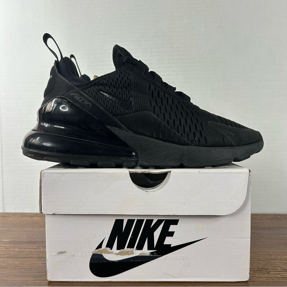 Nike Air Max 270 Triple Black Sneakers Women Size 8